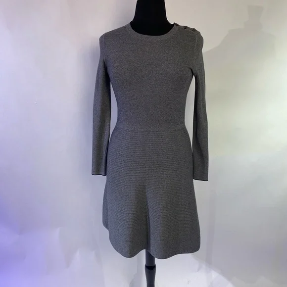 banana republic grey sweater dress NWT BANANA REPUBLIC Gray Ribbed Sweater Knit Dress Sz M